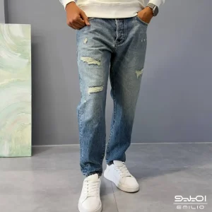 مام استایل آبی روشن زاپ دار کد 8 دو