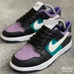 کتونی نایک رنگ مشکی سبز بنفش کد 299