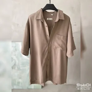 پیراهن قهوه ای آستین کوتاه کد 22