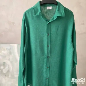 پیراهن سبز آستین بلند کد 24