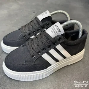 کتونی طرح ادیداس مشکی سفید کد 313